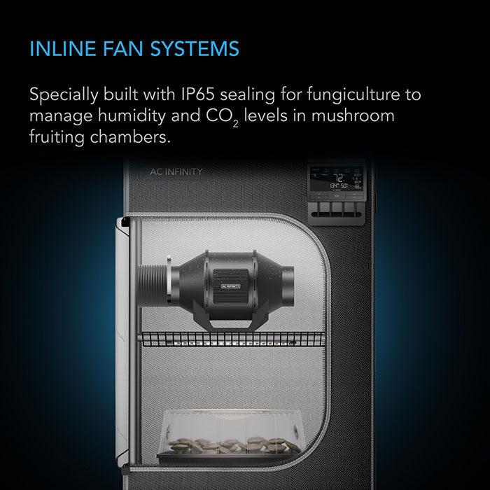 AC Infinity 4 Inch Cloudline H4 Fungiculture Inline Fan with Speed Controller, 212 CFM