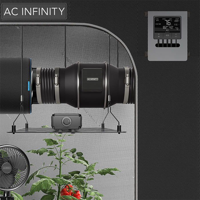 AC Infinity 4" Cloudline PRO T4 Inline Fan with Temperature & Humidity Controller, 205 CFM