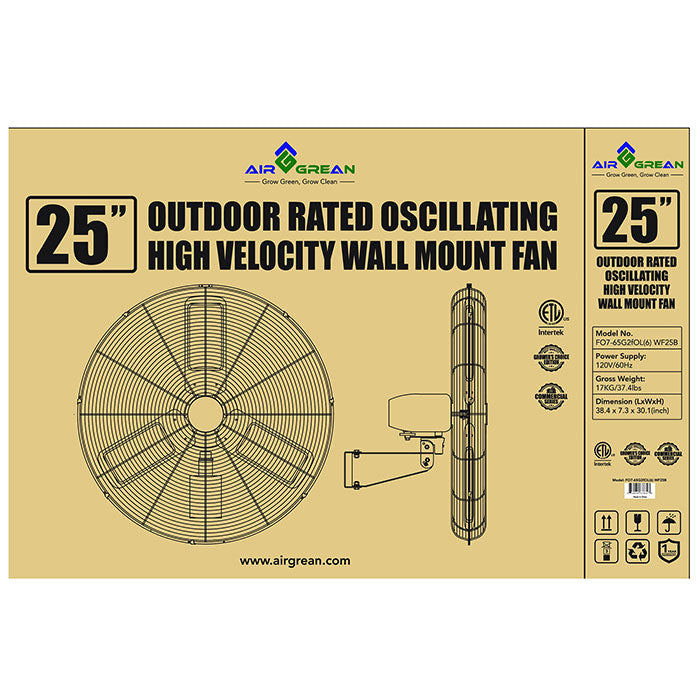 AirGrean High Velocity Oscillating Wall Mount Fan