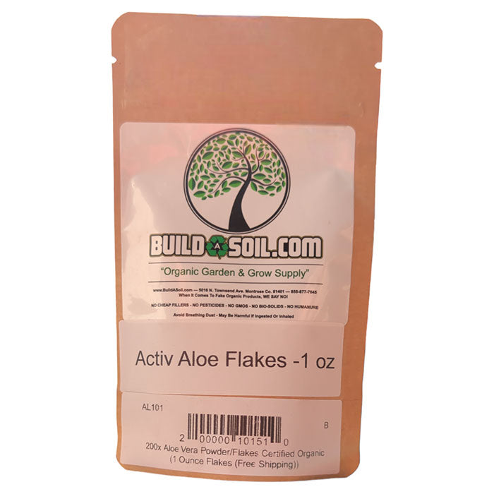 BuildASoil 200x Certified Organic Aloe Vera Powder Flakes, 1 oz.