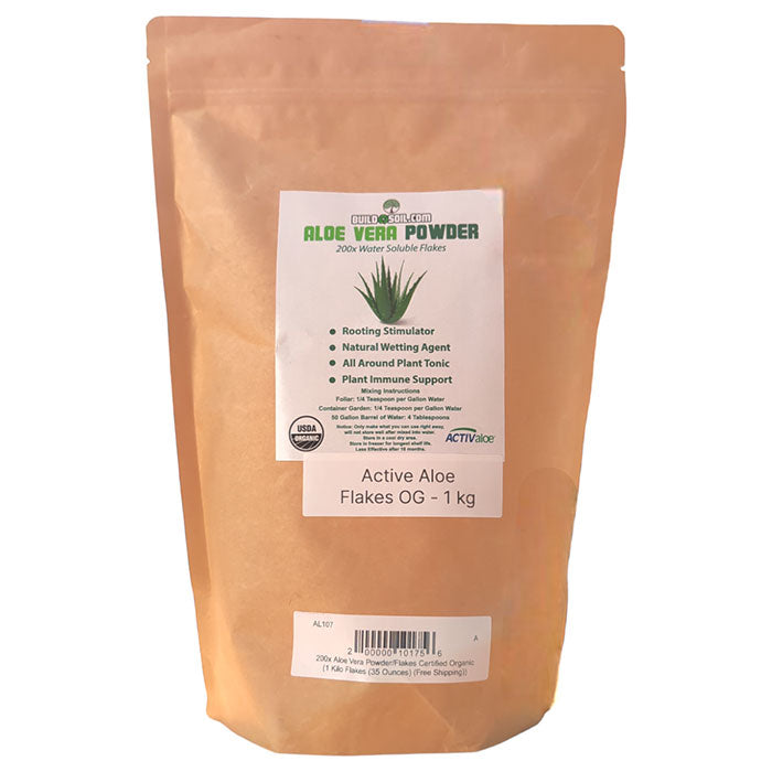 BuildASoil 200x Certified Organic Aloe Vera Powder Flakes