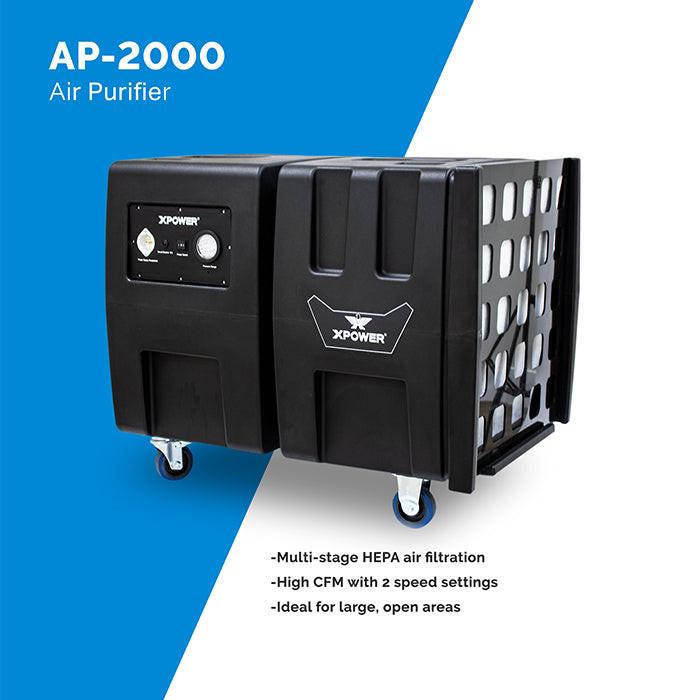 XPOWER Everest Programmable Sanitizing System, 2000 CFM HEPA Air Purifier + Digital Timer