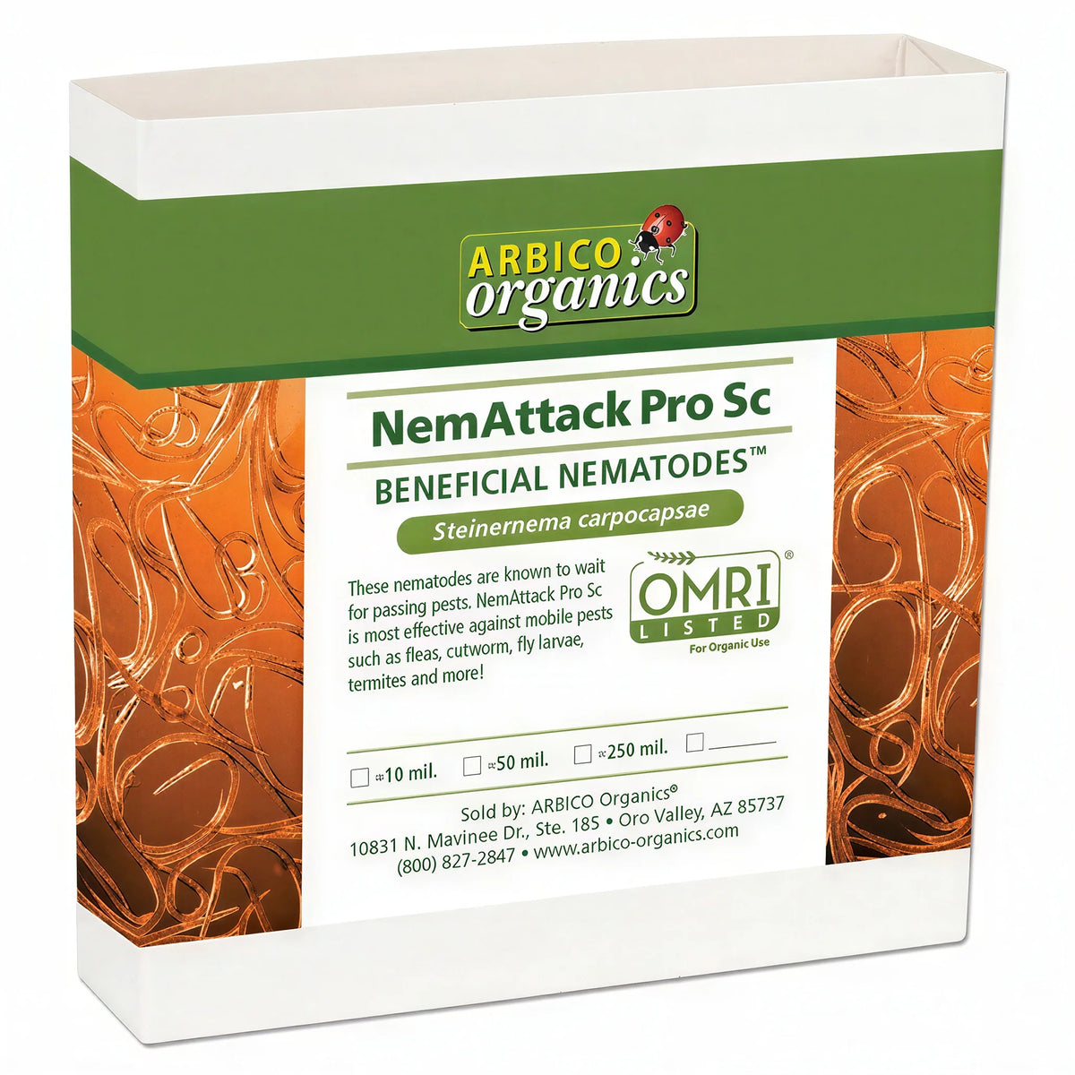 ARBICO Organics NemAttack Pro Steinernema Carpocapsae (Sc) Beneficial Nematodes, Pack of 10 Million