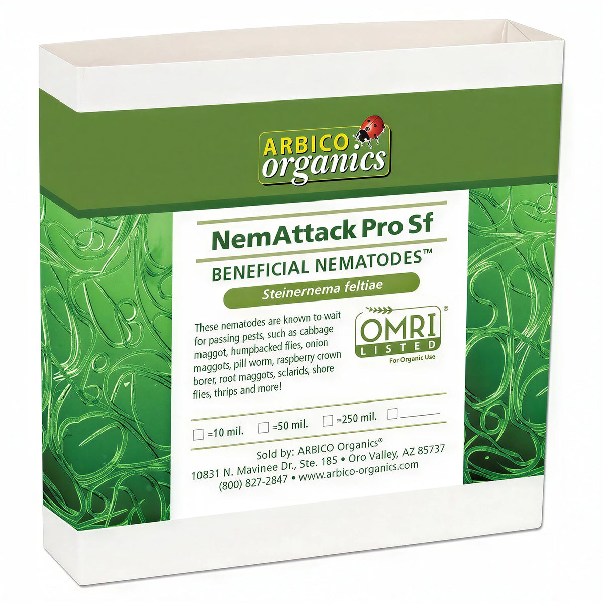 ARBICO Organics NemAttack Pro Steinernema Feltiae (Sf) Beneficial Nematodes