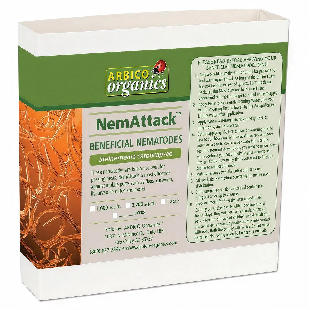ARBICO Organics NemAttack Steinernema Carpocapsae (Sc) Beneficial Nematodes, Pack of 500 Million
