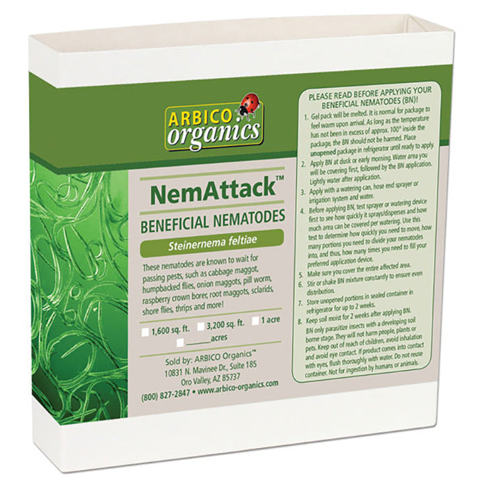 ARBICO Organics NemAttack Steinernema Feltiae (Sf) Beneficial Nematodes, Pack of 500 Million