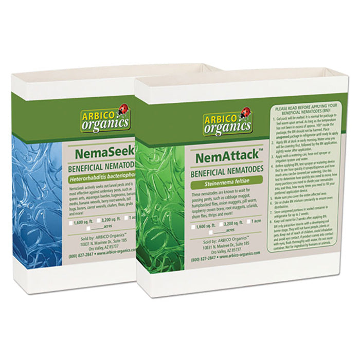 ARBICO Organics NemAttack & NemaSeek Sf/Hb Beneficial Nematodes, Pack of 500 Million (2 x 250 mil)