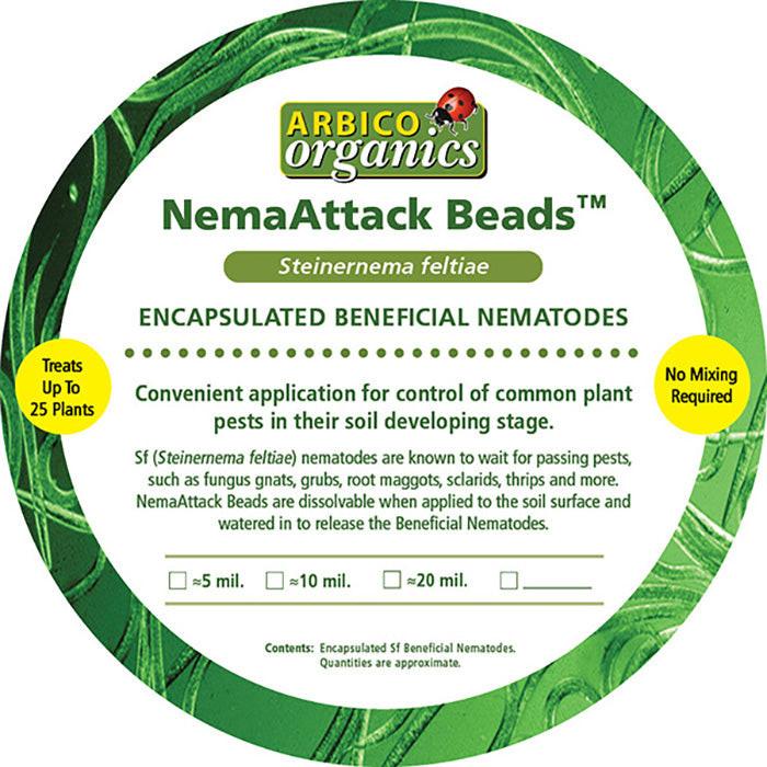ARBICO Organics NemAttack Beads Steinernema Feltiae (Sf) Beneficial Nematodes, Pack of 10 Million