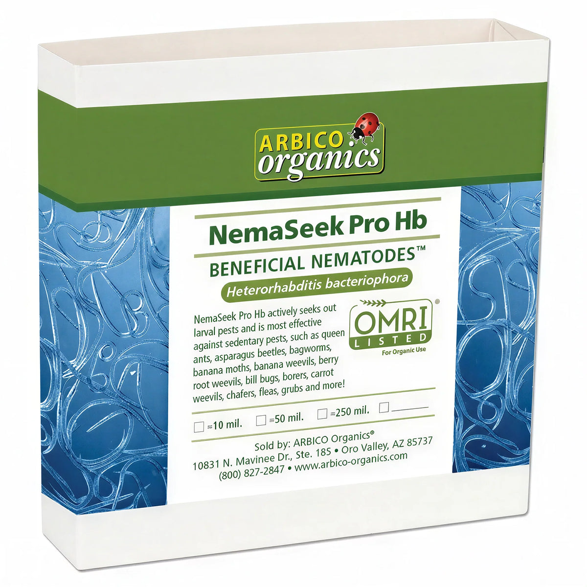 ARBICO Organics NemaSeek Pro Heterorhabditis Bacteriaphora (Hb) Beneficial Nematodes