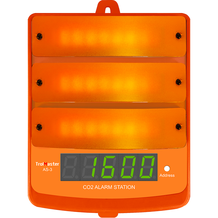 TrolMaster Carbon-X CO2 Alarm Station, Amber Light, with LED Display Indicator