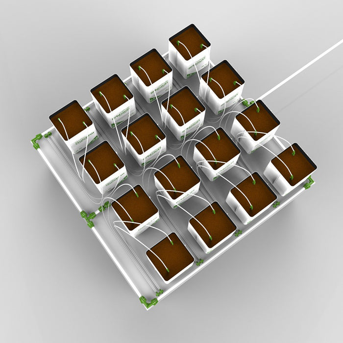 FloraFlex Micro Drip Irrigation Bundle, 16 Plants per 4'x4', 1 Gallon QuickFill, 4' x 28'