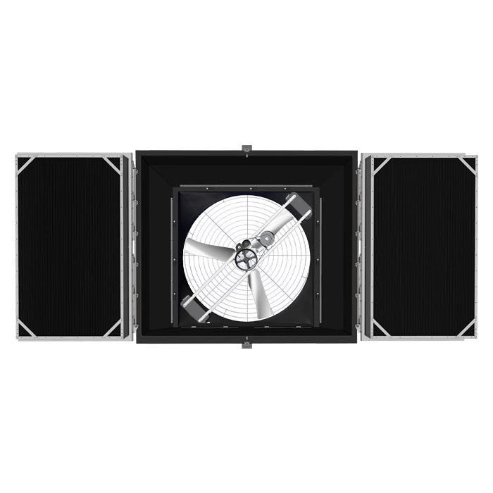 J&D Manufacturing Light Trap System, 55" - 24528 CFM (Belt Drive, 230-460 Volt, 2HP, Three Phase, With Cone, Slant, Poly Shutter, 3 Blade Cast Aluminum Prop)