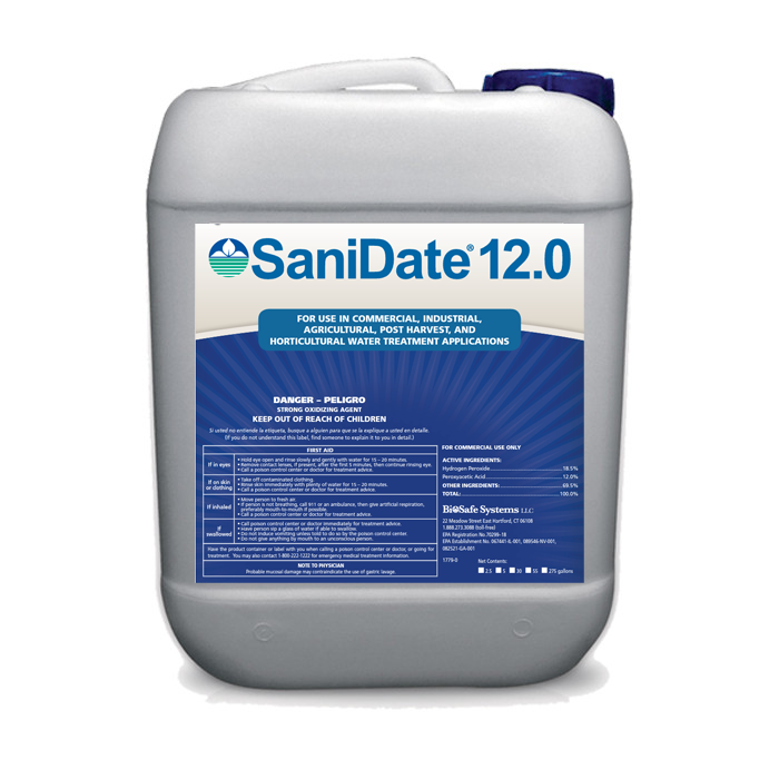 Biosafe SaniDate 12.0 Organic Sanitizer & Disinfectant, 55 Gallons