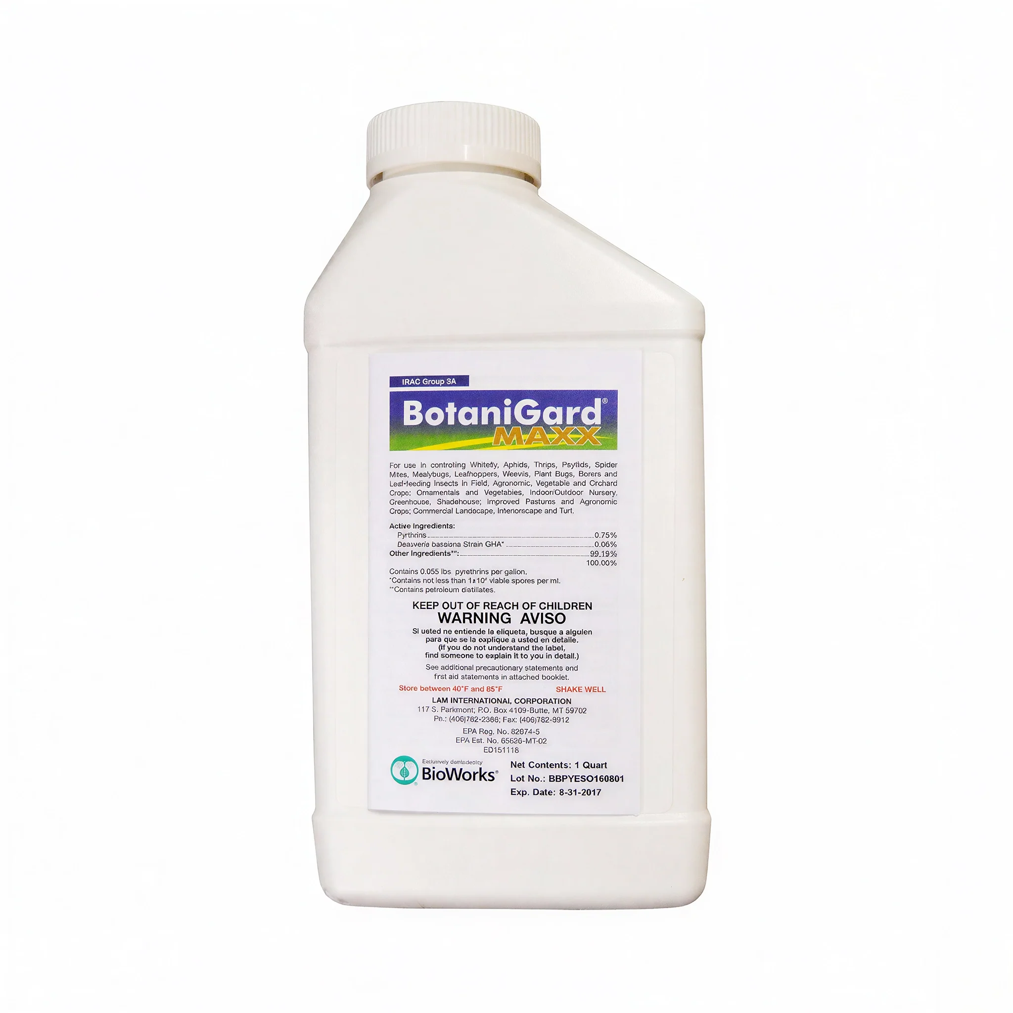 BioWorks BotaniGard Maxx Biological Insecticide, 2.5 Gallon