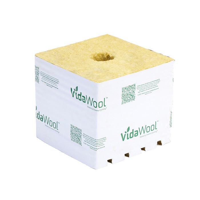VidaWool Rockwool Block 190 with Hole, 6 Inch x 6 Inch x 5.3 Inch, Case of 48 - Pallet of 10 Cases (480 Total Blocks)