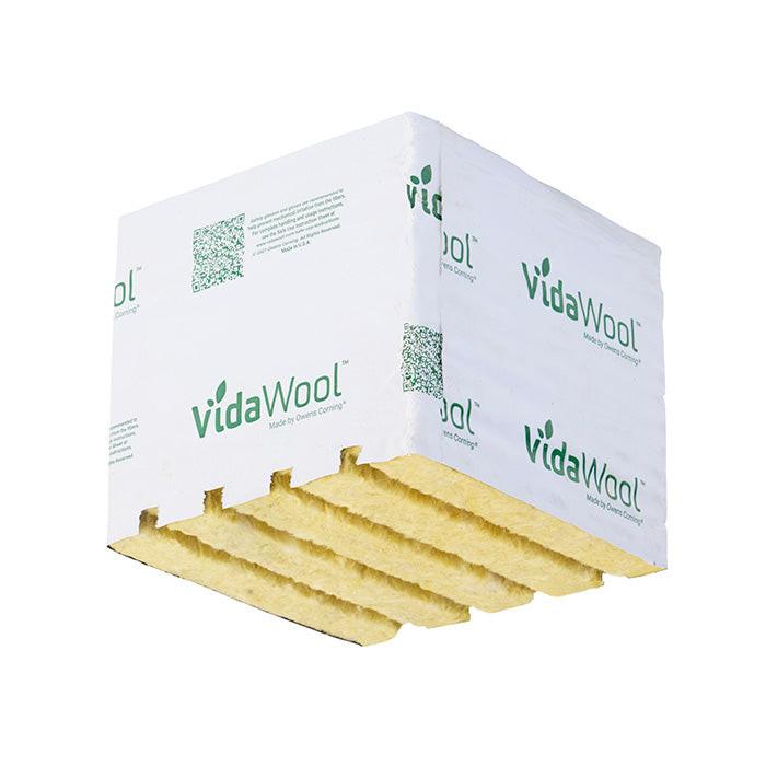 VidaWool Rockwool Block 190 with Hole, 6 Inch x 6 Inch x 5.3 Inch, Case of 48 - Pallet of 10 Cases (480 Total Blocks)