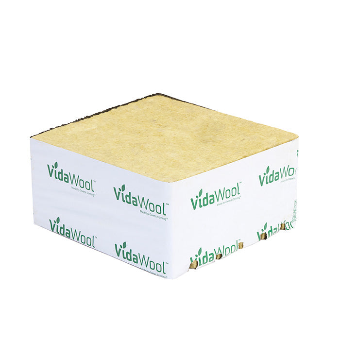 VidaWool Rockwool Block 256 No Hole, 8 Inch x 8 Inch x 4 Inch, Case of 36