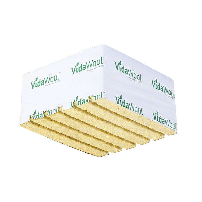 VidaWool Rockwool Block 256 No Hole, 8 Inch x 8 Inch x 4 Inch, Case of 36 - Pallet of 20 Cases (720 Total Blocks)