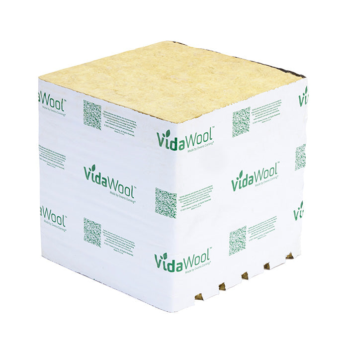 VidaWool Rockwool Block 512 No Hole, 8 Inch x 8 Inch x 8 Inch, Case of 18