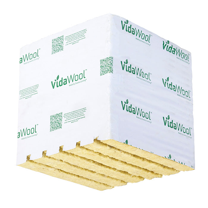 VidaWool Rockwool Block 512 No Hole, 8 Inch x 8 Inch x 8 Inch, Case of 18