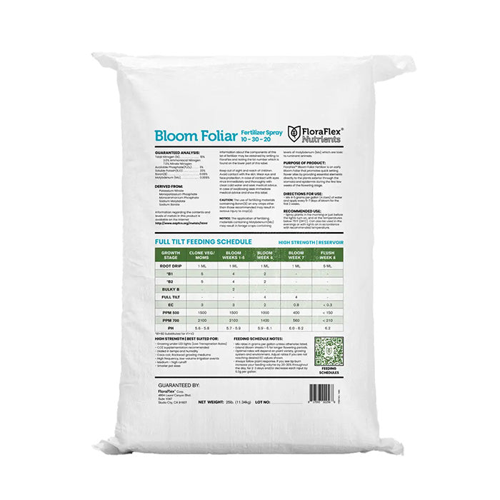 FloraFlex Nutrients Bloom Foliar Fertilizer Spray, 25 lbs.