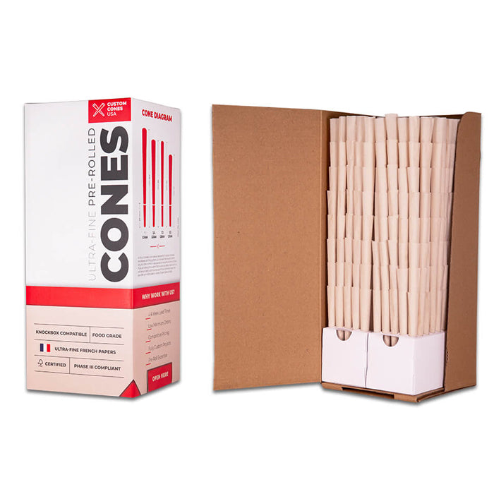 Custom Cones USA 109mm Pre-Rolled Cones, Hemp Paper - Case of 800