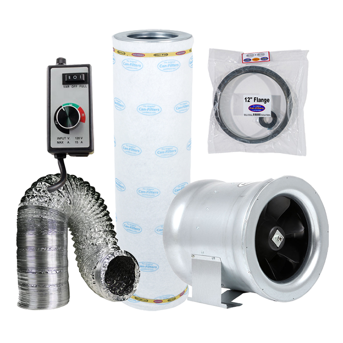 FOX 10 Inch In-Line Fan Carbon Filter Odor Control Kit With Ducting