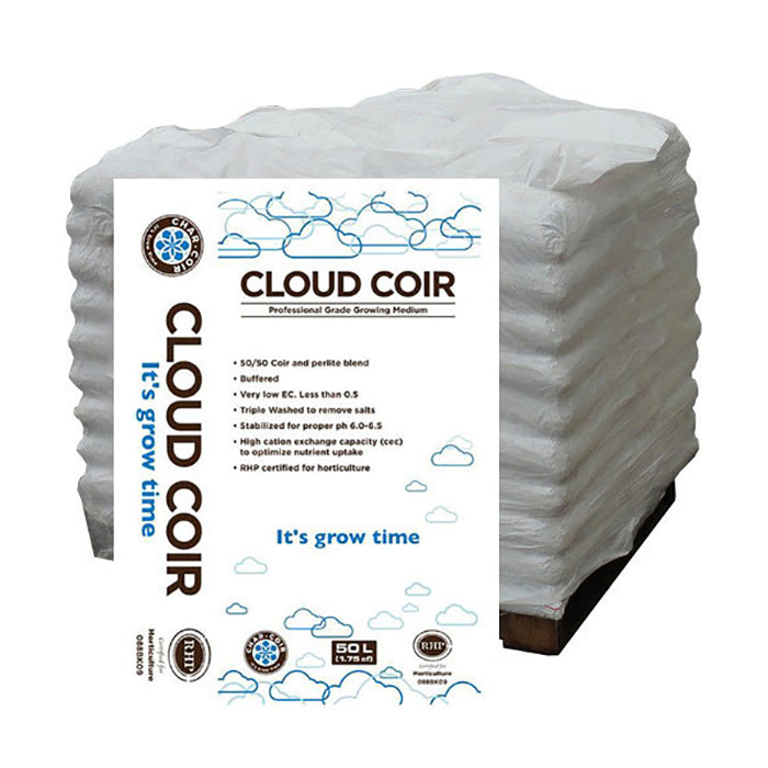Char Coir Cloud Cloir 50/50 Coco/Perlite, RHP Certified, 50 Liter - Pallet of 80 Bags