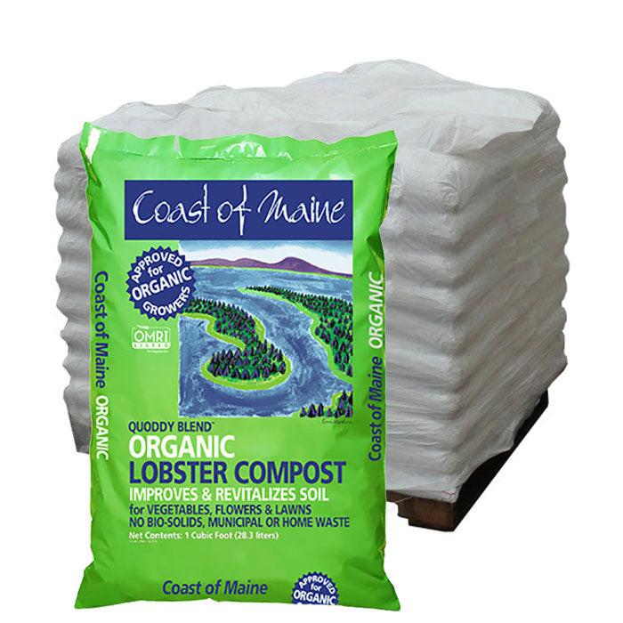 Coast of Maine Quoddy Blend Lobster Compost, 1 Cubic Foot - Pallet of 80 Bags