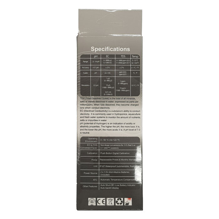 HM Digital COM-300 Pro Series pH/TDS/EC/Temp Meter
