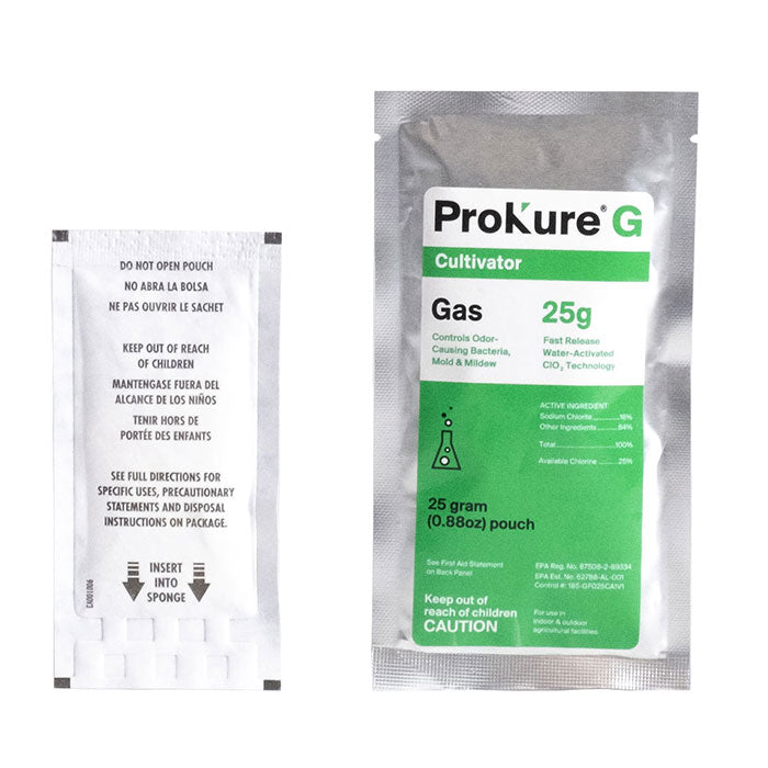 Prokure G - 25 Gram Chlorine Dioxide Fast Release Gas, 2250 cu. Ft., Case of 12 Packets