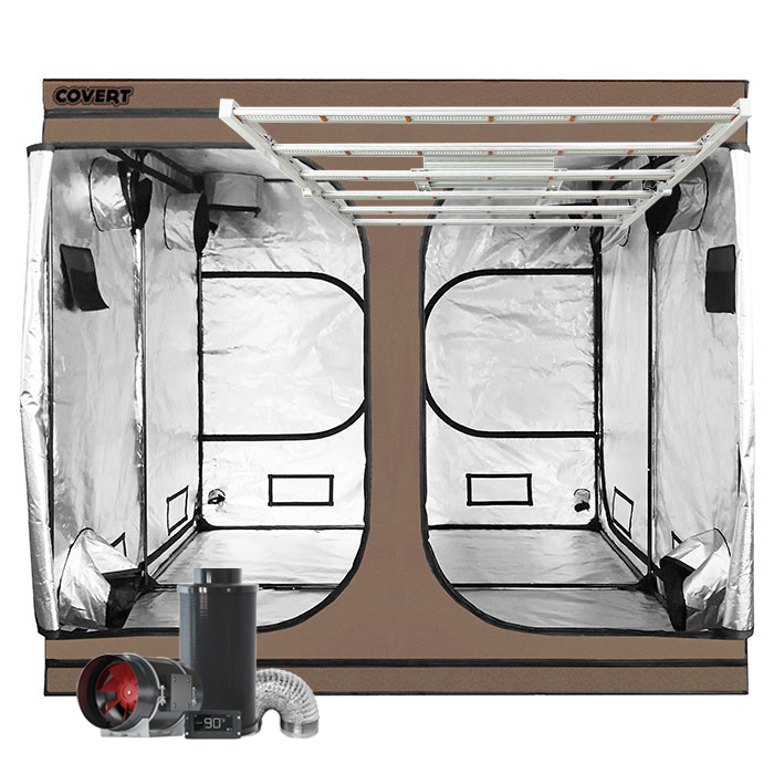Covert 10' x 10' 630 Watt PRO LED Grow Tent Kit With Automated Ventilation Package