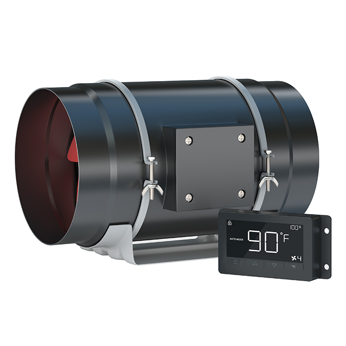 Covert 8 Inch Smart Inline Fan With Temperature and Humidity Controller, 500 CFM