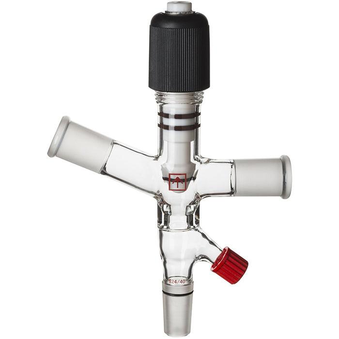 Across International 24/40 Single Cow Adapter w/ PTFE Valve & Viton Gaskets