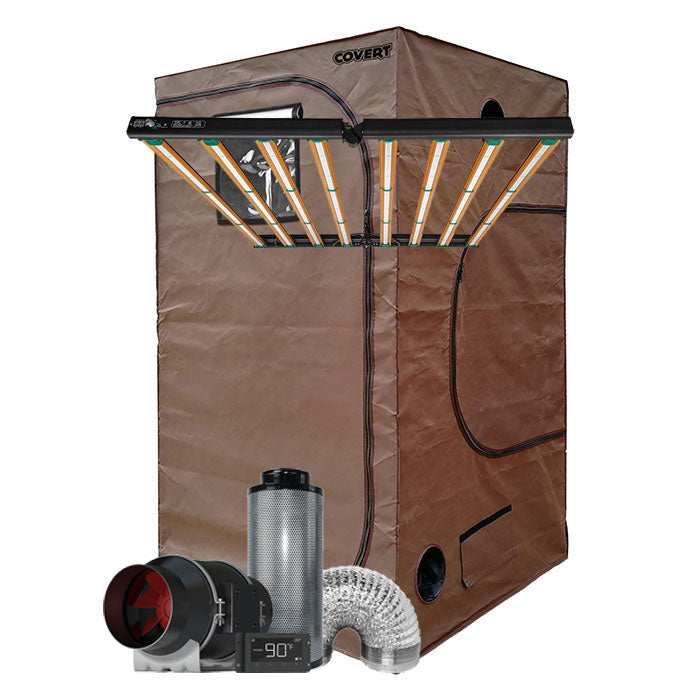 Covert 4' x 4' Growers Choice ROI-E720 LED Grow Tent Kit With Automated Ventilation Package