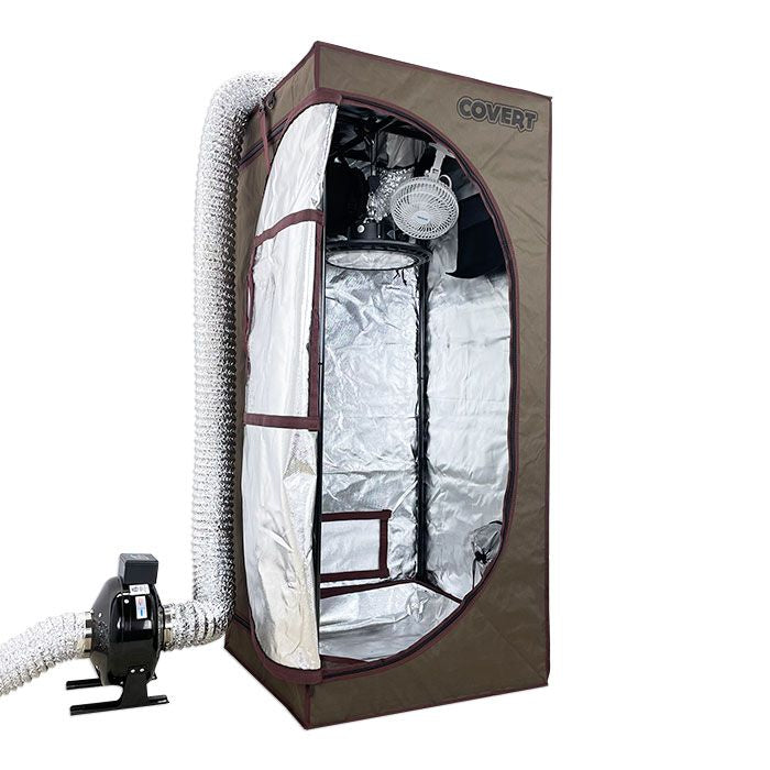 Covert 2' x 2' 150 Watt UFO LED Grow Tent Kit With Automated Ventilation Package