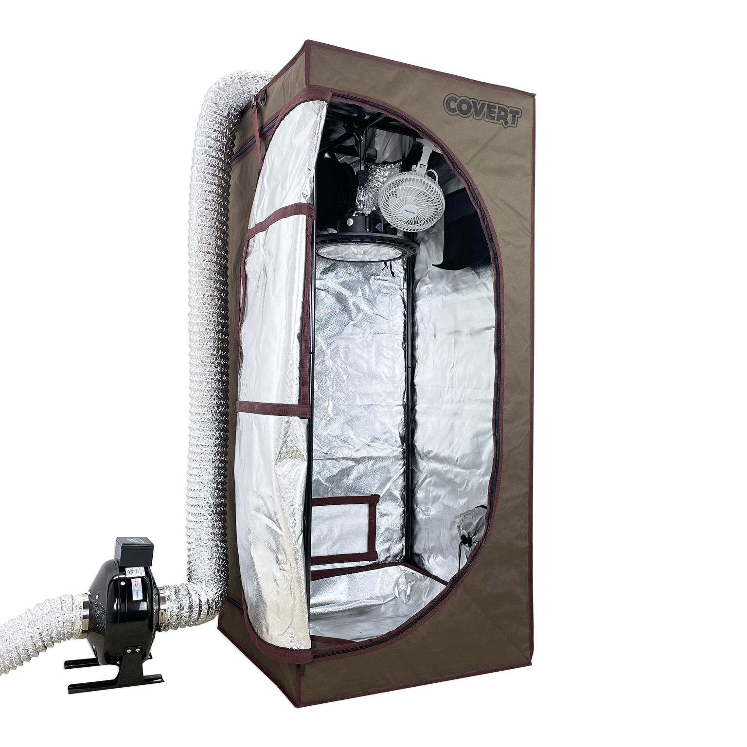 Covert 2' x 2' 150 Watt UFO LED Grow Tent Kit With Automated Ventilation Package