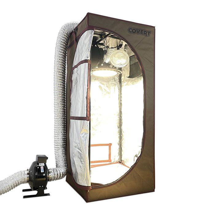 Covert 2' x 2' 150 Watt UFO LED Grow Tent Kit With Automated Ventilation Package