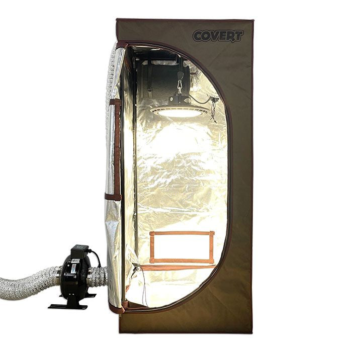 Covert 2' x 2' 150 Watt UFO LED Grow Tent Kit With Automated Ventilation Package
