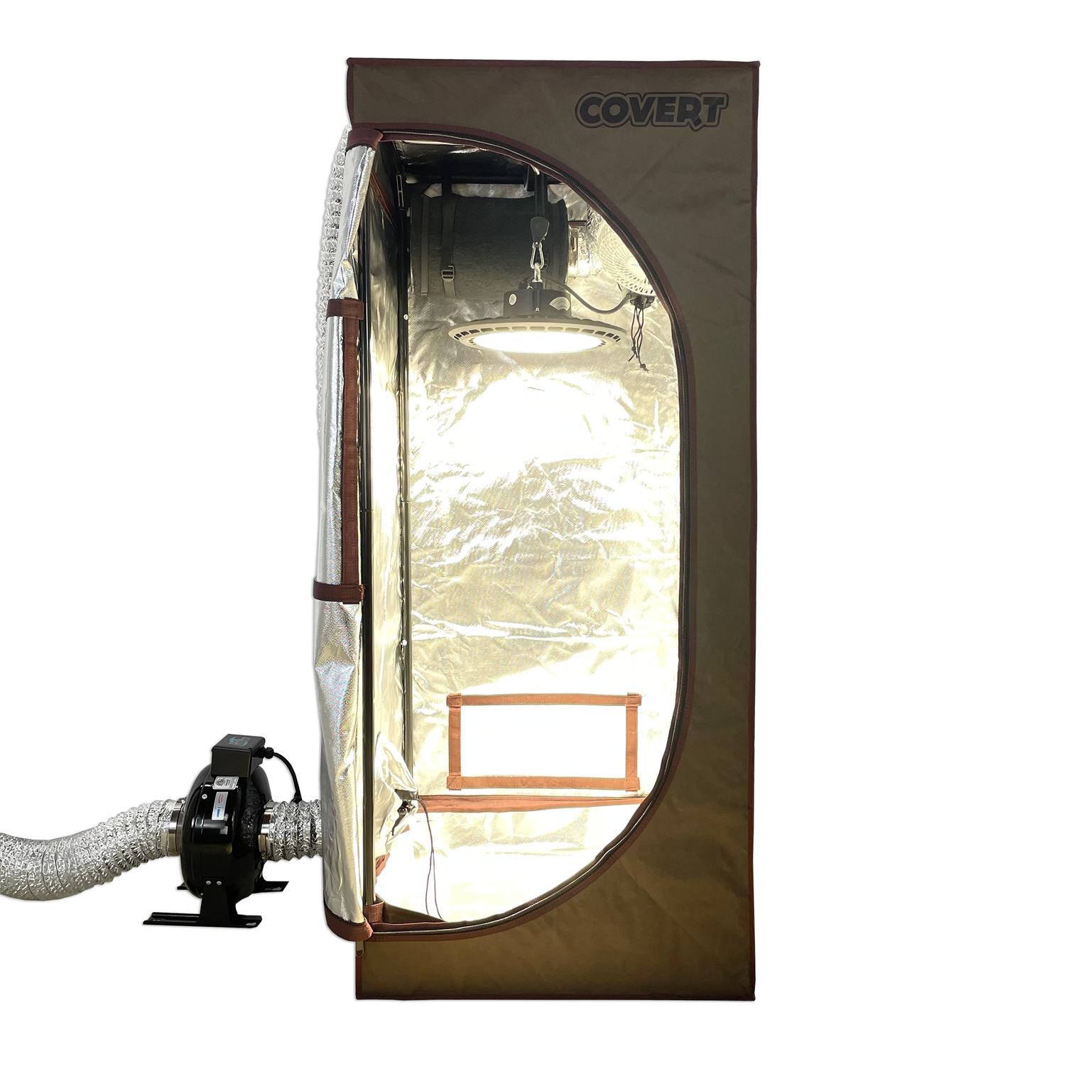 Covert 2' x 2' 150 Watt UFO LED Grow Tent Kit With Automated Ventilation Package