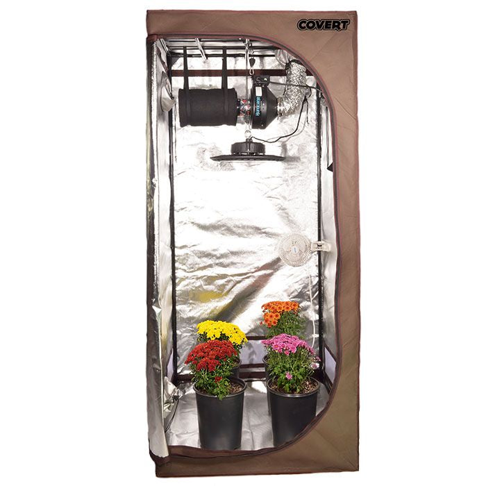 Covert 3' x 3' 150 Watt UFO LED Grow Tent Kit With Automated Ventilation Package