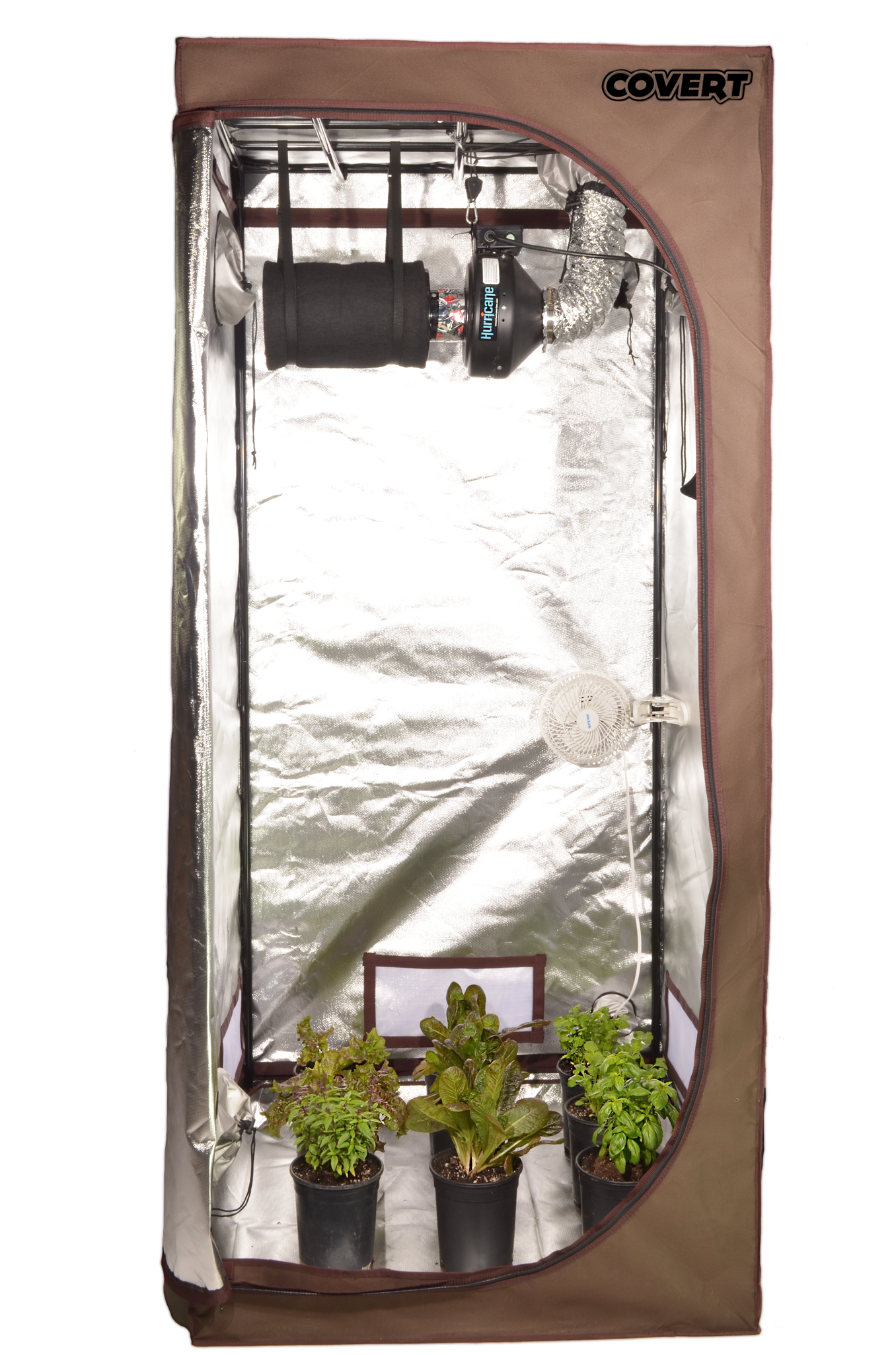Covert 3' x 3' 150 Watt UFO LED Grow Tent Kit With Automated Ventilation Package