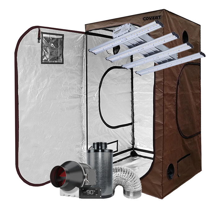 Covert 4' x 4' 250 Watt LED-X Grow Tent Kit With Automated Ventilation Package