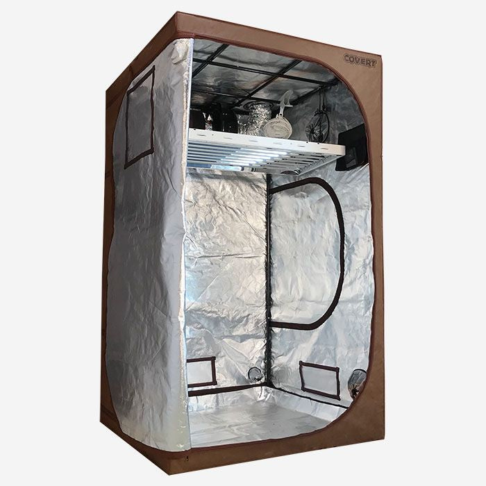 Covert 4' x 4' Fluorescent T5 Grow Tent Kit With Automated Ventilation Package