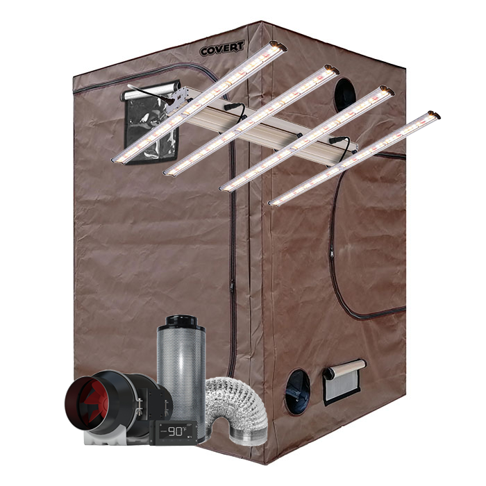 Covert 5' x 5' 500 Watt LED-X Grow Tent Kit With Automated Ventilation Package