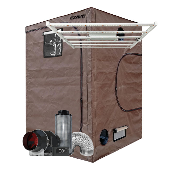 Covert 5' x 5' 630 Watt PRO LED Grow Tent Kit With Automated Ventilation Package