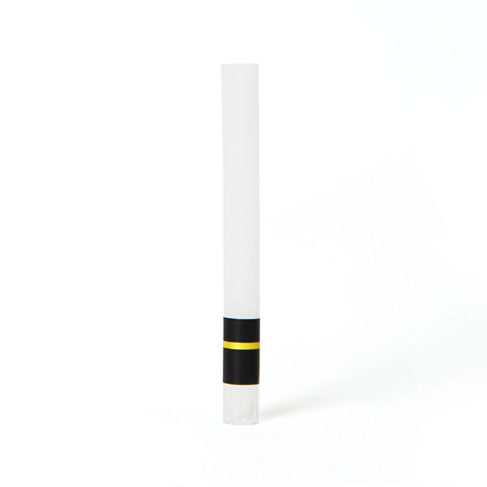 Custom Cones USA 109mm Refined White Paper Pre-Roll Tube With 11mm Wide Glass Tip, Black Band with Gold Stripe - Pack of 100