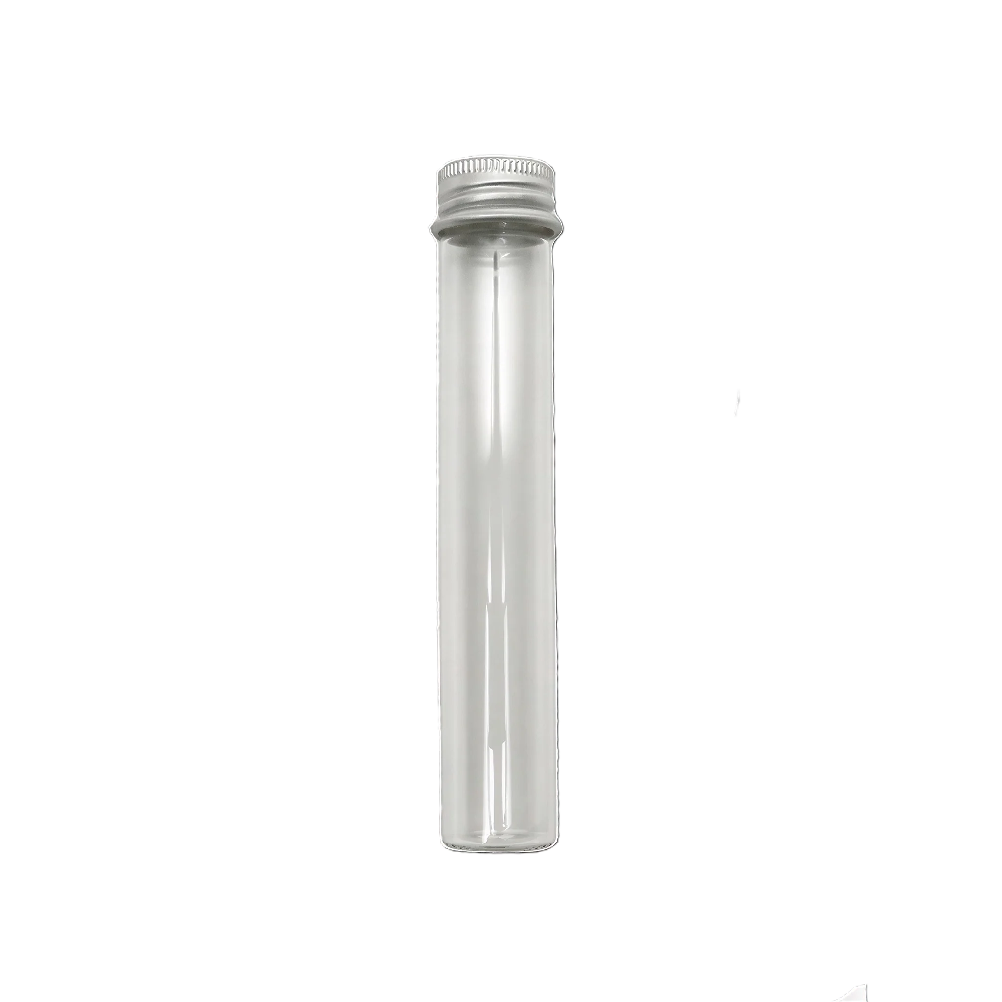 Custom Cones USA Clear Glass Tubes With Non Child-Resistant Silver Aluminum Screw Cap, 115mm - Pack of 400