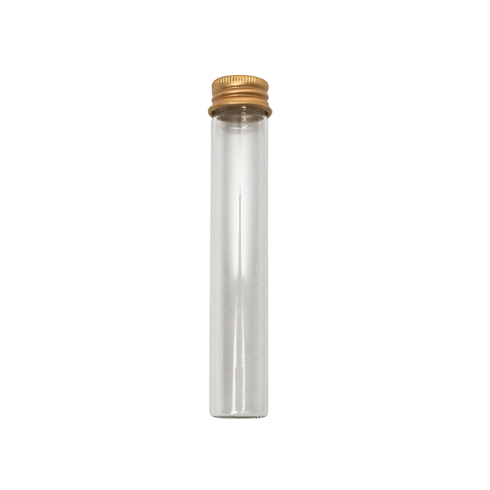 Custom Cones USA Clear Glass Tubes With Non Child-Resistant Gold Aluminum Screw Cap, 115mm - Pack of 400