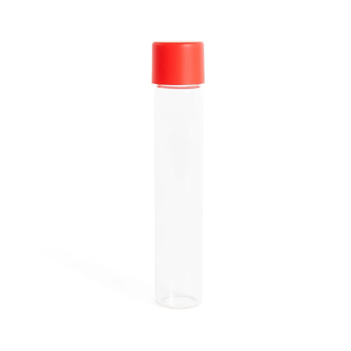 Custom Cones USA Glass Pre-Roll Tubes with Child-Resistant Red Smooth Cap, 115mm - Pack of 400